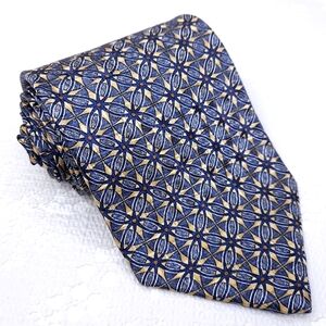 XMI Nordstrom Silk Tie Blue Gold Geometric Diamond